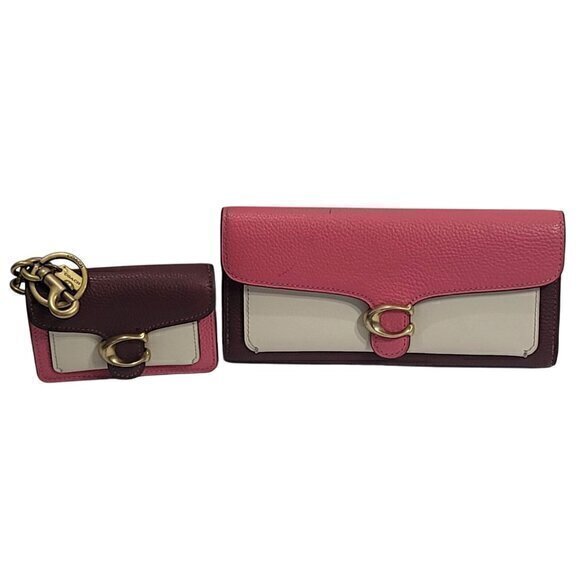 Coach Tabby Wallet Bag Charm Keychain Set Pink
